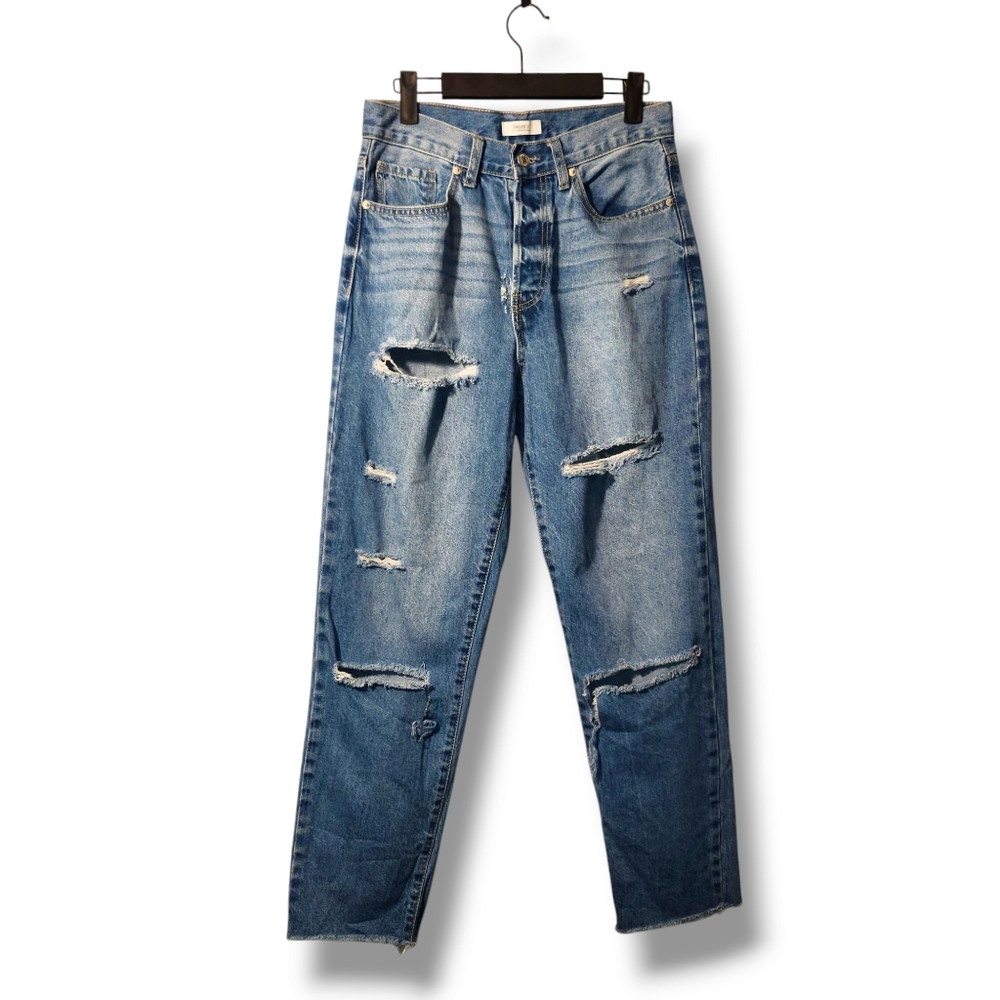 Forever 21 Distressed Button Fly  Boyfriend Jeans